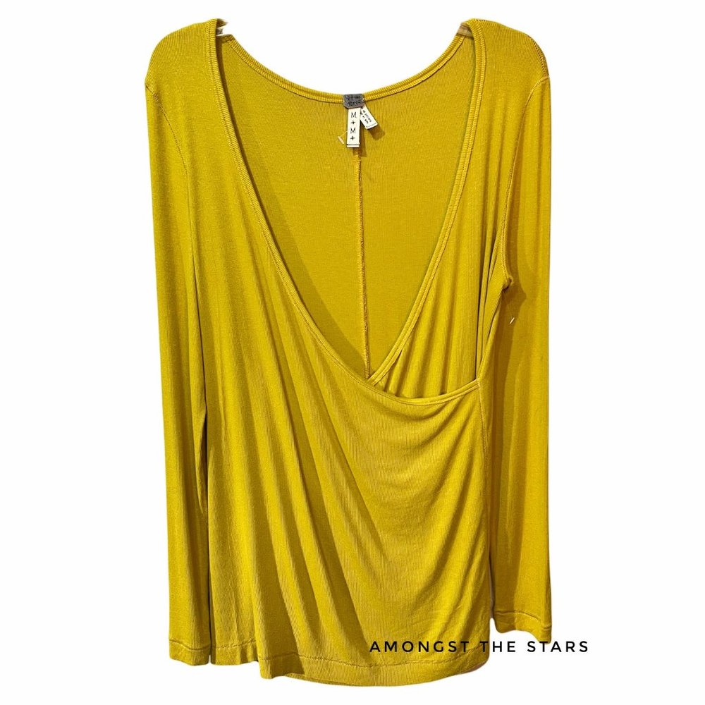 Free People We The Free Mustard Wrap Long Sleeve Top